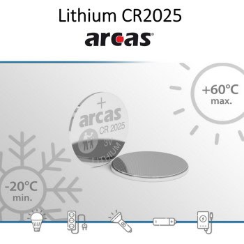 Pile bouton CR2025 DL2025 Arcas Lithium 3V