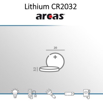 50 Piles bouton CR2032 DL2032 Arcas Lithium 3V
