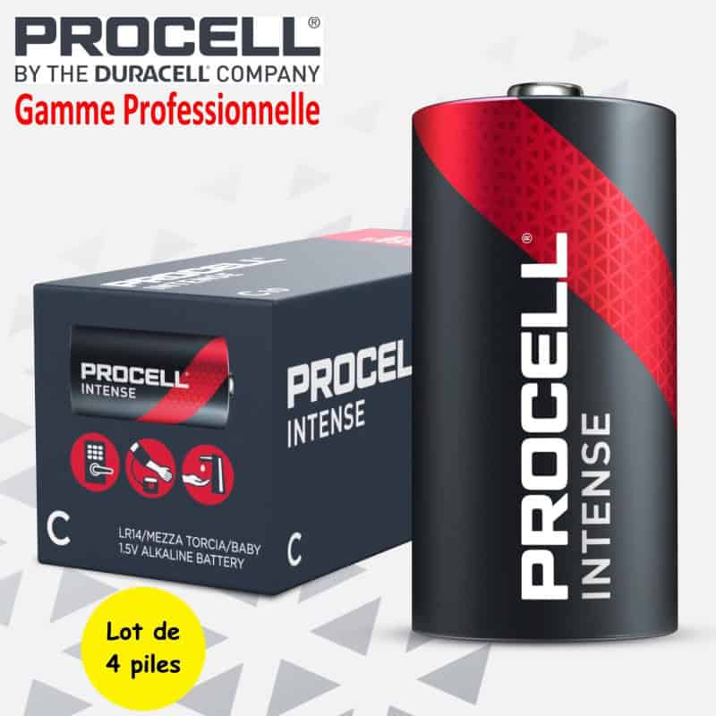 4 Piles LR14 C MN1400 AM2 Duracell Procell Intense Alcaline 1,5V