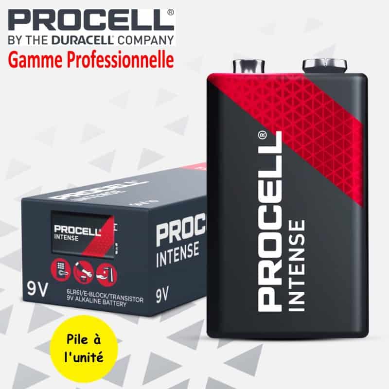 Pile 6LR61 9V MN1604 R9 LR22 Duracell Procell Intense Alcaline 9V