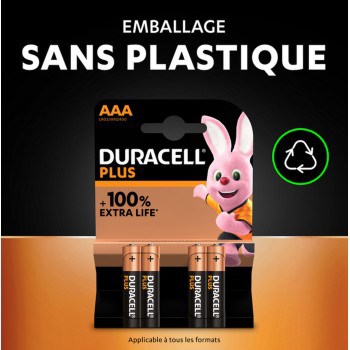 8 Piles LR03 AAA FR03 R3 E92 MN2400 AM4 Duracell Plus Alcaline 1,5V