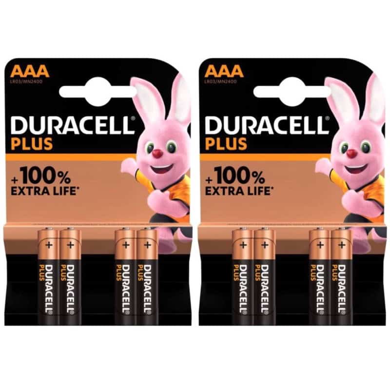 8 Piles LR03 AAA FR03 R3 E92 MN2400 AM4 Duracell Plus Alcaline 1,5V