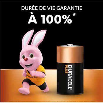 4 Piles LR20 D MN1300 R20 AM1 Duracell Plus Alcaline 1,5V