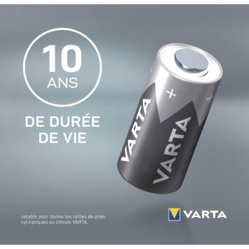 Pile CR123A CR17335 CR17345 DL123 EL123AP Varta Lithium 3V 1550 mAh