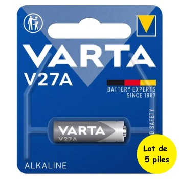 5 Piles V27A LR27A A27 GP27A MN27 Varta Alcaline 12V 19 mAh