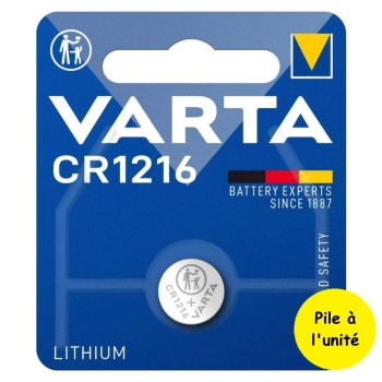 Pile bouton CR1216 DL1216 BR1216 ECR1216 EL1216 Varta Lithium 3V 27 mAh