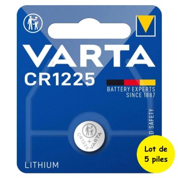 5 Piles bouton CR1225 DL1225 BR1225 ECR1225 Varta Lithium 3V 48 mAh