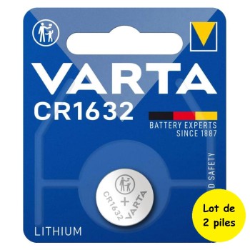 2 Piles bouton CR1632 DL1632 BR1632 ECR1632 Varta Lithium 3V 137 mAh