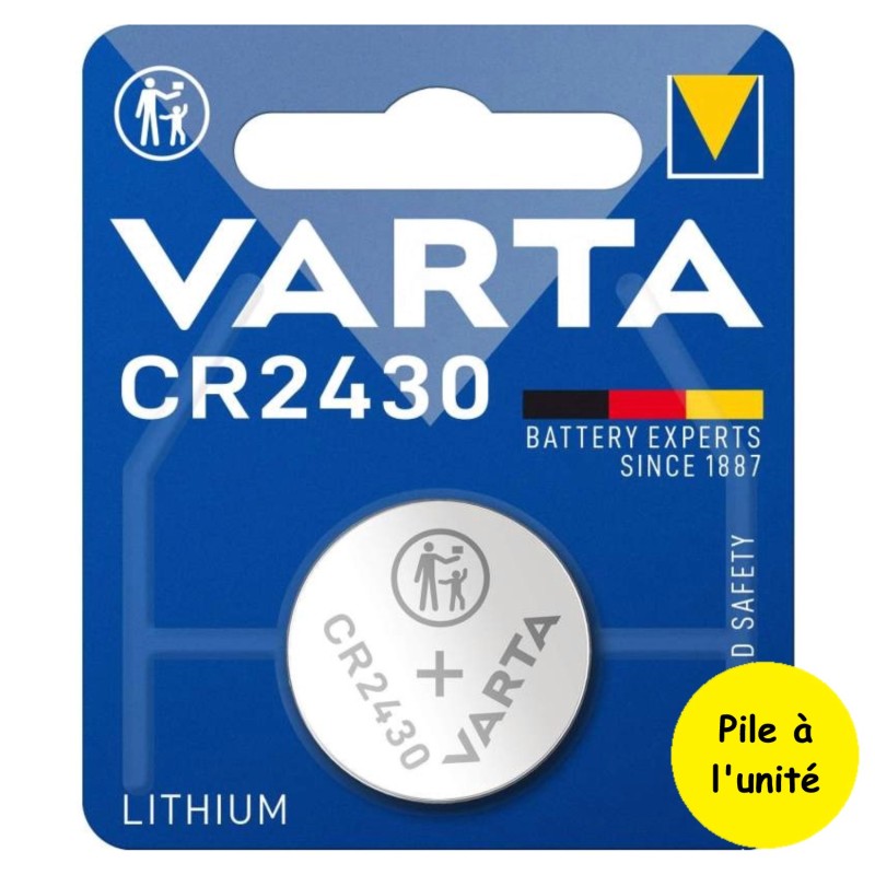 Pile bouton CR2430 DL2430 BR2430 ECR2430 Varta Lithium 3V 290 mAh