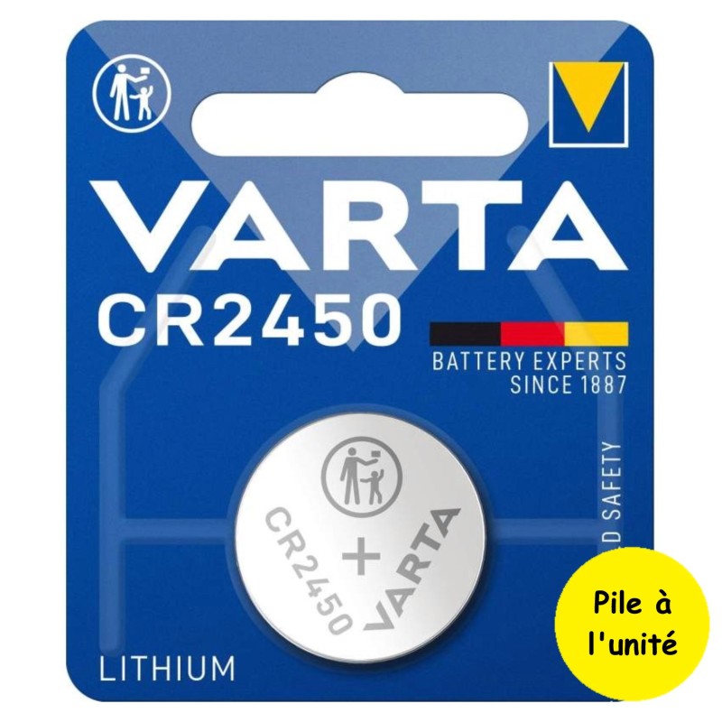 Pile bouton CR2450 DL2450 BR2450 ECR2450 Varta Lithium 3V 570 mAh