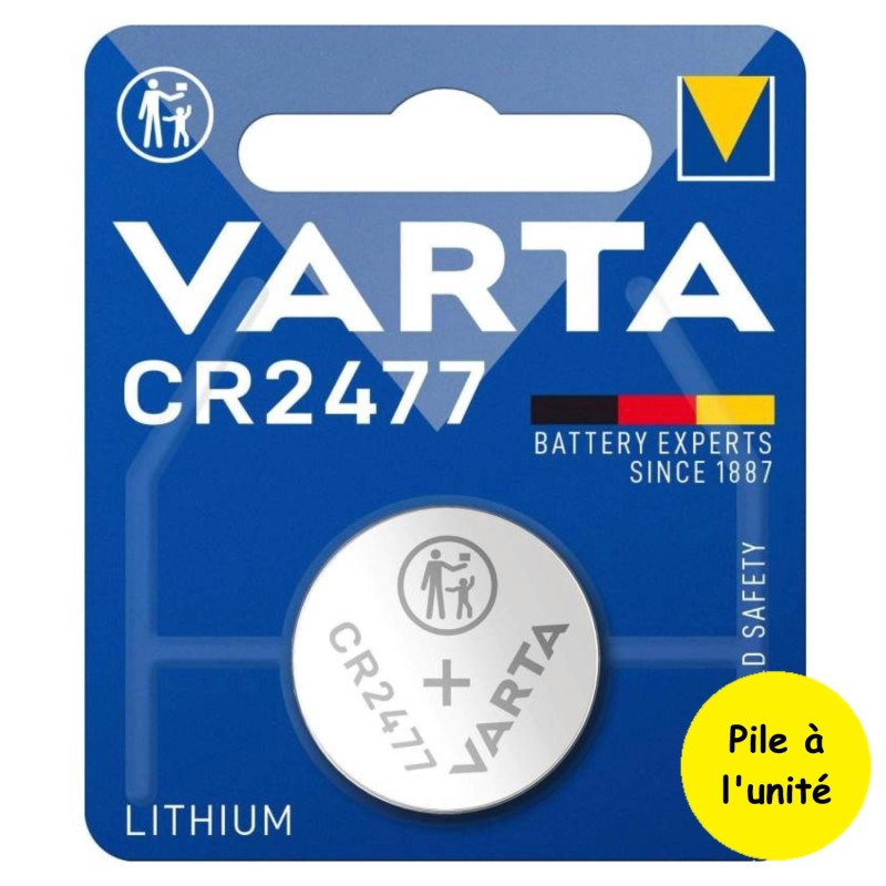 Pile bouton CR2477 DL2477 BR2477 ECR2477 Varta Lithium 3V 850 mAh