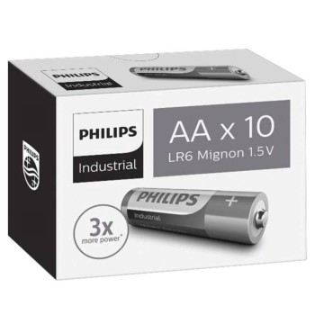 100 Piles LR6 AA MN1500 E91 LR06 AM3 Philips Industrial Alcaline 1,5V