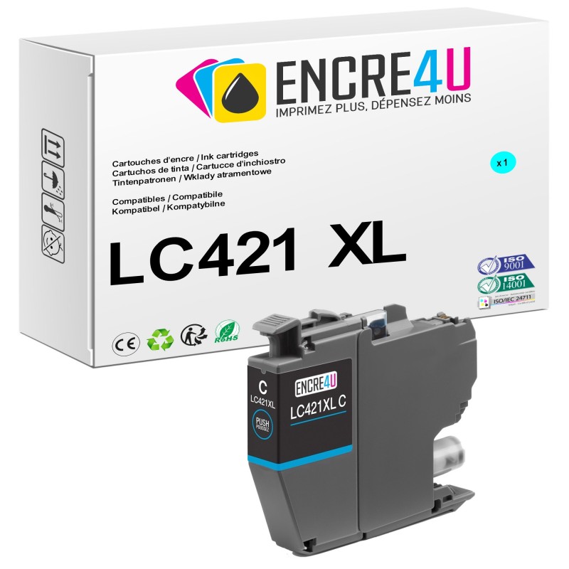 Cartouche d'encre compatible Brother LC421 XL C ( Cyan )