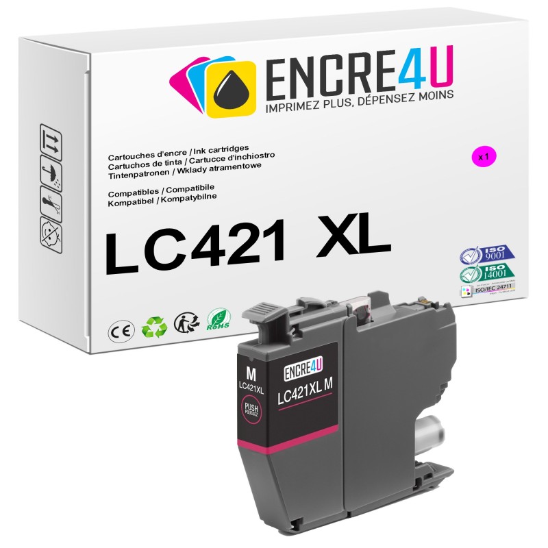 Cartouche d'encre compatible Brother LC421 XL M ( Magenta )