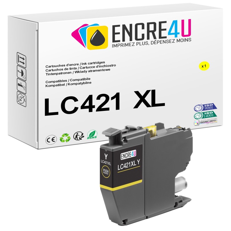 Cartouche d'encre compatible Brother LC421 XL Y ( Jaune )