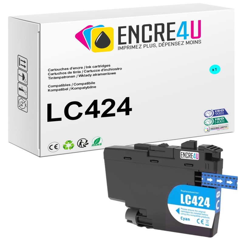 Cartouche d'encre compatible Brother LC424 XL C ( Cyan )