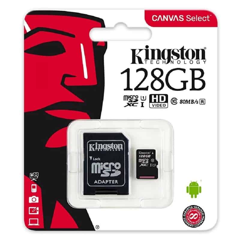 CARTE MICRO SDXC KINGSTON CANVAS 128 Go