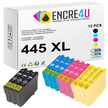 Lot de 12 cartouches d'encre compatibles Epson 445 445XL T0445 XL