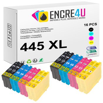 Lot de 16 cartouches d'encre compatibles Epson 445 445XL T0445 XL