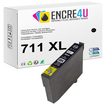 Cartouche d'encre compatible Epson 711 711XL T0711 XL Noir