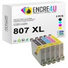 Lot de 5 cartouches d'encre compatibles Epson 807 807XL T0807 XL