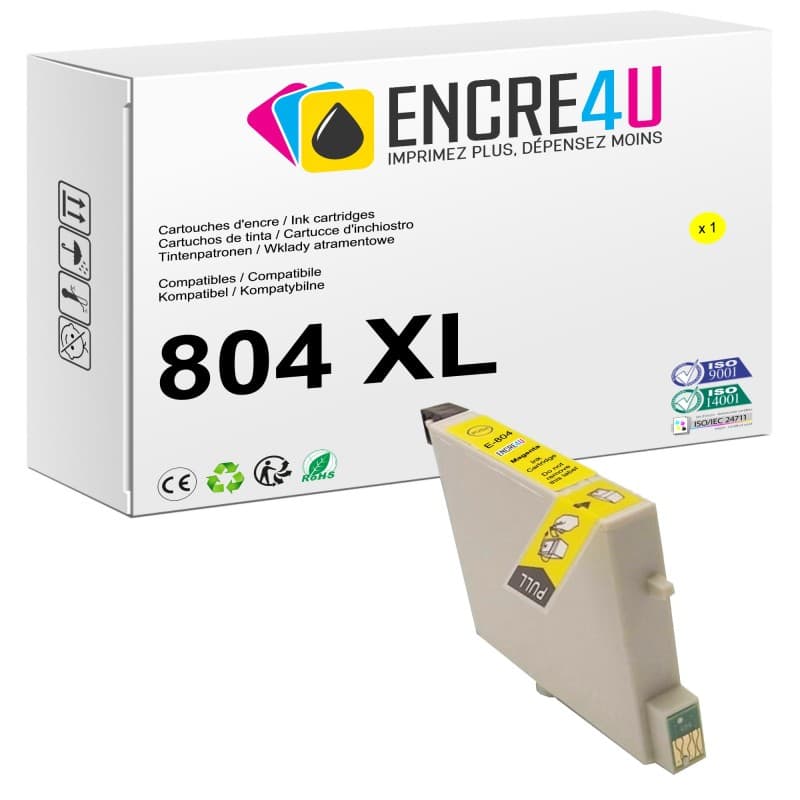Cartouche d'encre compatible Epson 804 804XL T0804 XL Jaune