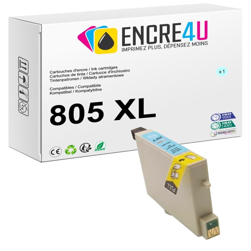 Cartouche d'encre compatible Epson 805 805XL T0805 XL Cyan clair