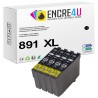 Lot de 4 cartouches d'encre compatibles Epson 891 891XL T0891 XL Noir