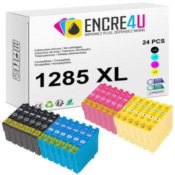 Lot de 24 cartouches d'encre compatibles Epson 1285 1285XL T1285 XL