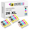 Lot de 12 cartouches d'encre compatibles Epson 26 26XL T26 2636 XL