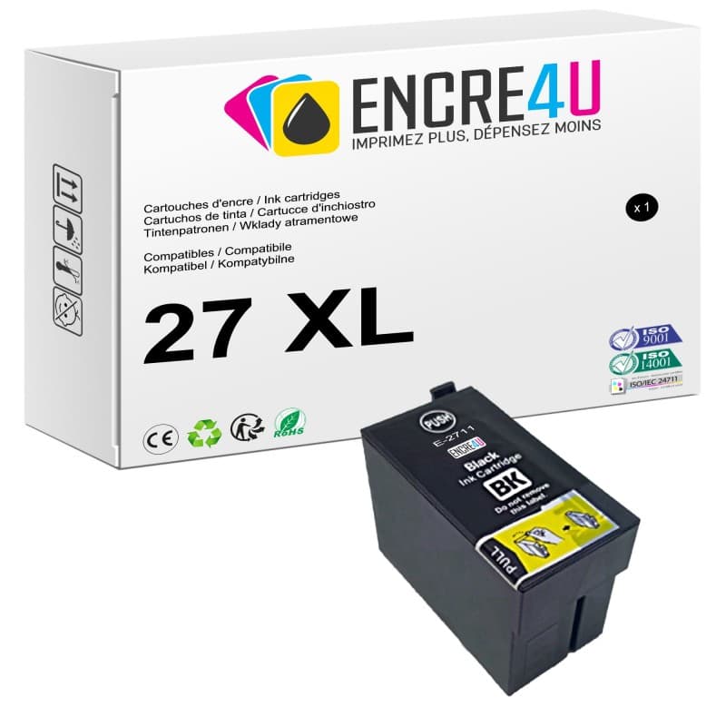 EPSON T2711 compatible « Réveil » NOIR XL capacite 32 ml