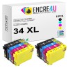 Lot de 8 cartouches d'encre compatibles Epson 34 34XL T34 3476 XL