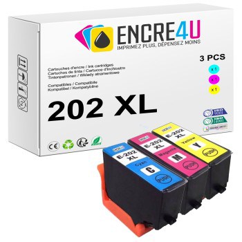 Lot de 3 cartouches d'encre compatibles Epson 202 202XL T202 XL