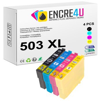 Lot de 4 cartouches d'encre compatibles Epson 503 503XL T503 XL