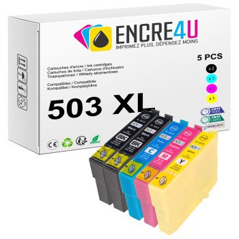 Lot de 5 cartouches d'encre compatibles Epson 503 503XL T503 XL