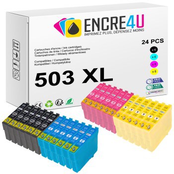 Lot de 24 cartouches d'encre compatibles Epson 503 503XL T503 XL
