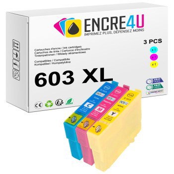 Lot de 3 cartouches d'encre compatibles Epson 603 603XL T603 XL