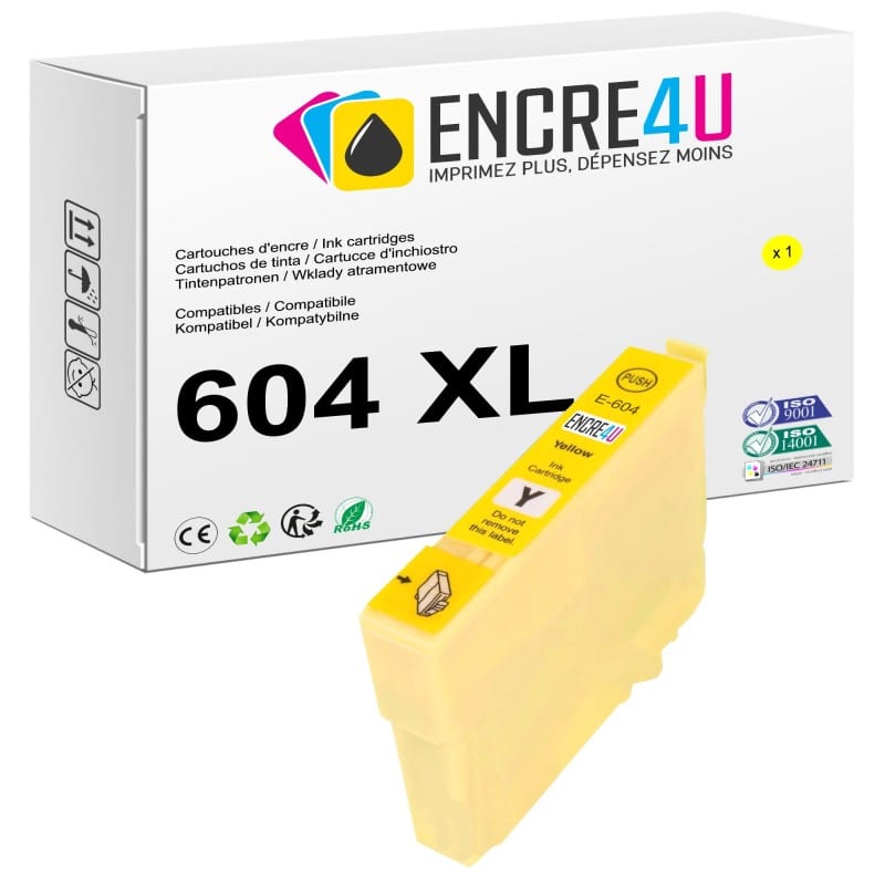 Cartouche d'encre compatible Epson 604 604XL T604 T604XL XL Jaune