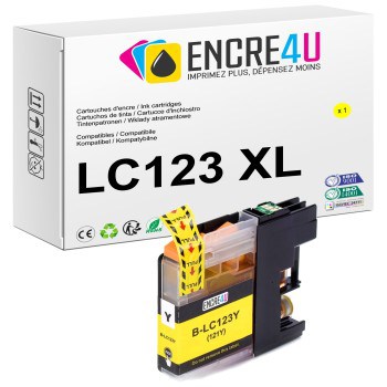 CARTOUCHE COMPATIBLE BROTHER LC123 XL Y ( JAUNE )
