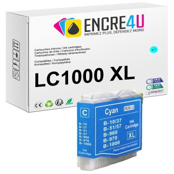CARTOUCHE COMPATIBLE BROTHER LC1000 XL C ( CYAN )
