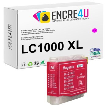 CARTOUCHE COMPATIBLE BROTHER LC1000 XL M ( MAGENTA )