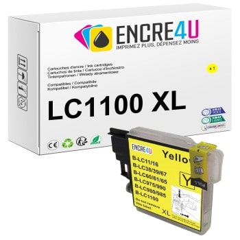CARTOUCHE COMPATIBLE BROTHER LC1100 XL Y ( JAUNE )