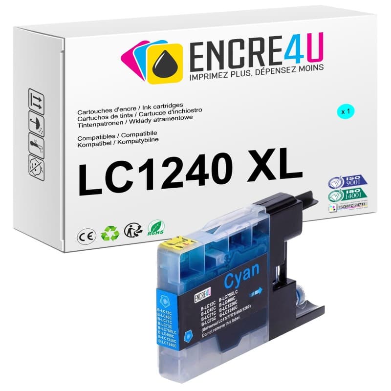 CARTOUCHE COMPATIBLE BROTHER LC1240 XL C ( CYAN )