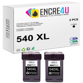 Lot de 2 cartouches d'encre compatibles Canon 540XL PG-540 XL BK Noir
