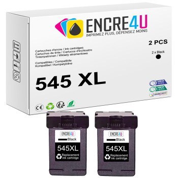 Lot de 2 cartouches d'encre compatibles Canon 545XL PG-545 XL BK Noir
