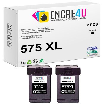 Lot de 2 cartouches d'encre compatibles Canon 575XL PG-575 XL BK Noir
