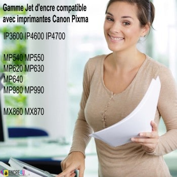 Lot de 8 cartouches d'encre compatibles Canon PGI-520 CLI-521 XL
