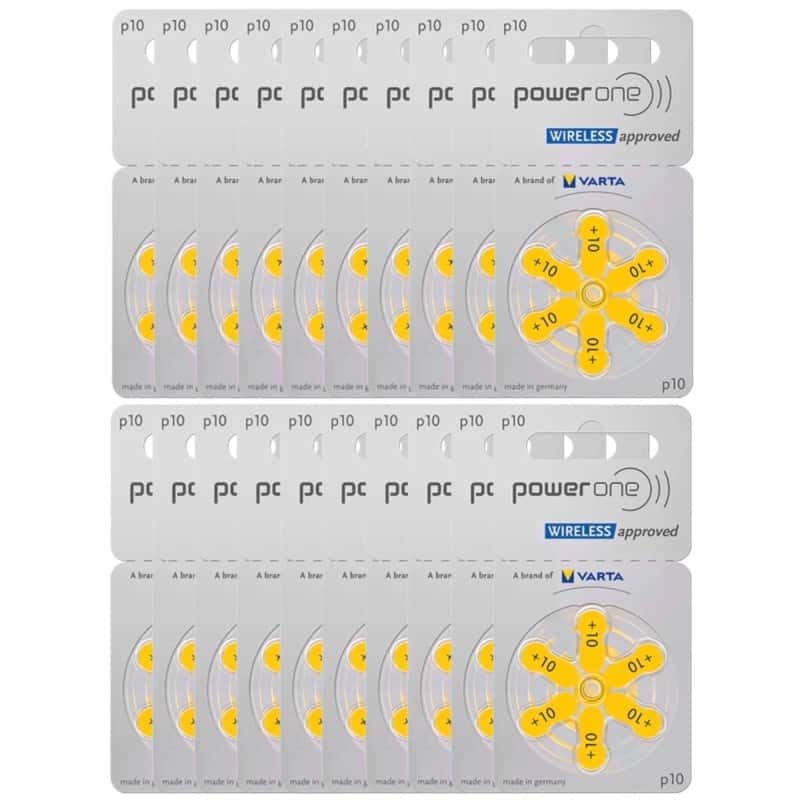 120 Piles Auditives P10 Jaune Varta PR70 DA10 AC10 10AE 10Zas R460+