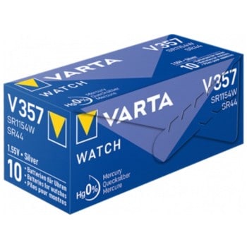 2 Piles Varta V357 SR44 SR1154W pour Montre Oxyde d'Argent 1,55V