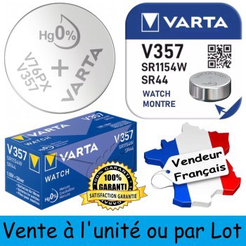 10 Piles Varta V357 SR44 SR1154W pour Montre Oxyde d'Argent 1,55V